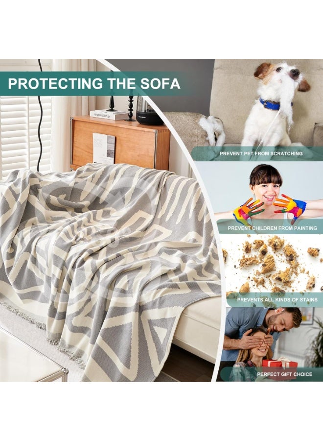 ZERIFAM Reversible Chenille Sofa Cover, Stylish Sofa Cover Can Be Used as Sofa Blanket, Chenille Sofa Slipcover for Pets Washable, Luxury Sofa Blanket Cover, Bohemian Sofa Slipcovers - Image 2